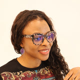 Mae - animal skin - glasses in Lagos, Nigeria.Sunglasses in Abuja. Photochromic. Cateye. Antiglare